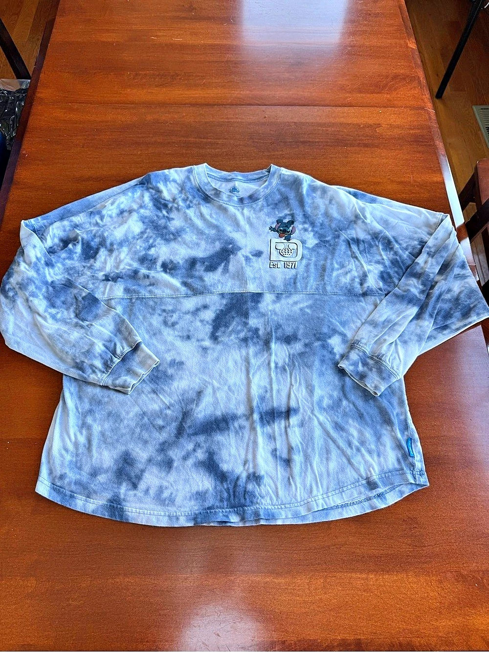 Disney Spirit Jersey Stitch Tie-Dye Long Sleeve Size XL